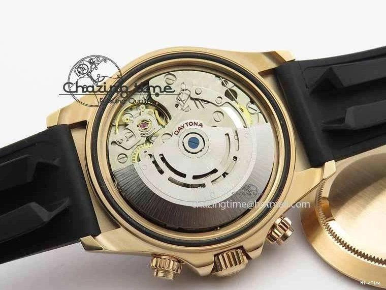 MiroTime 0316 RelaxedFit Daytona 116515 Noob 1:1 Best Edition Rose Gold Dial On Black Rubber Strap A7750(Free Extra Strap) 3740